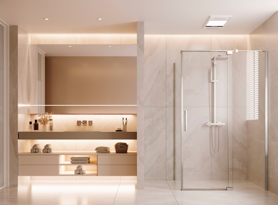 Душевой уголок Экстенза (Extenza) VSR-4EX101110CL, 1000/1100*1000, хром, стекло прозрачное