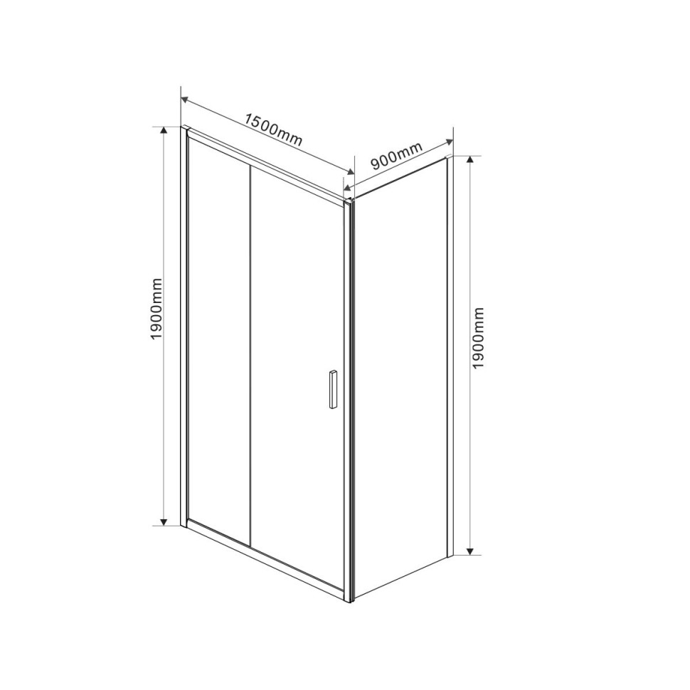 Душевой уголок Garda VSR-1G9015CL, 1500*900, хром, стекло прозрачное
