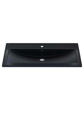Раковина для ванной кварцевая Uperwood Foster Quartz 100х45,5х17,5 см, черная матовая, космос