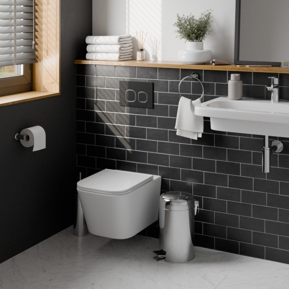 Комплект 2в1 IBERICA BLANCA инсталляция SILENCIO, кнопка смыва ESTI-Q черный матовый (IB001.832)