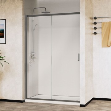 Душевая дверь Сити (City) VDS-5CT130CLGM, 1300, вороненая сталь, стекло прозрачное