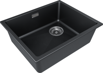 Мойка LUMI 55UNI-SKEW, IT-GRANIT, LU55SK-BLM, черный металлик, 555х440, Paulmark