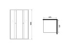 Душевое ограждение Niagara Eco NG-1009-14QBLACK (90х90х190) квадрат,раздвижное,черный,стекло мозаика,1 место