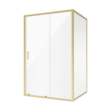 Душевое ограждение Niagara Nova NG-42-12AG-A90G (120х90х195) прямоугольник,золото,двери раздвижные,стекло прозрачное,2 места
