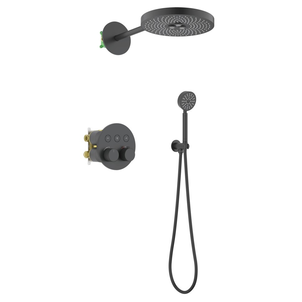 Душевая система встроенная с термостатом Timo Saona SX-2308/03SM черный