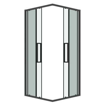Душевое ограждение Grossman Cosmo 300.K33.02.8080.42.00 (80х80х195) квадрат,раздвижная,графит сатин,стекло прозрачное, 1 место