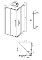 Душевое ограждение Grossman Cosmo 300.K33.02.8080.42.00 (80х80х195) квадрат,раздвижная,графит сатин,стекло прозрачное, 1 место
