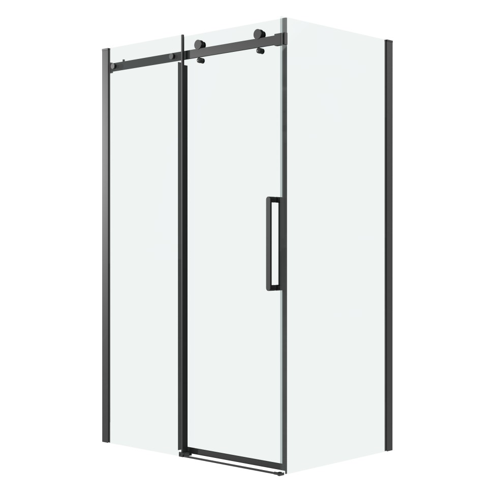 Душевое ограждение Grossman Classic 100.K33.04.160.21.00-200.K33.04.70.21.00 (160х70х195) раздвижная,черный матовый,стекло прозрачное,2 места