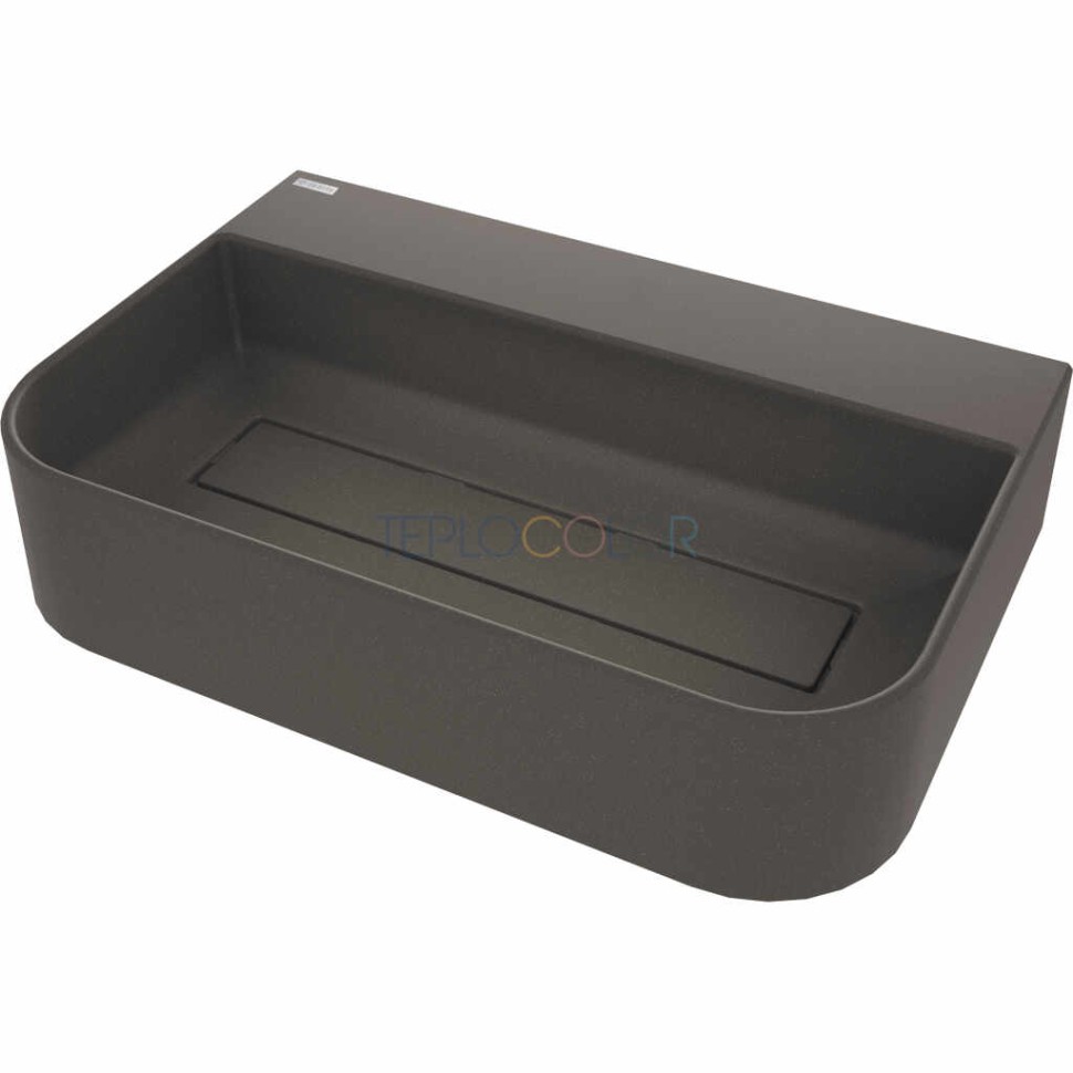 Гранитная раковина, на столешницу, с бортиком для смесителя - с прикрытием сливного отверстия