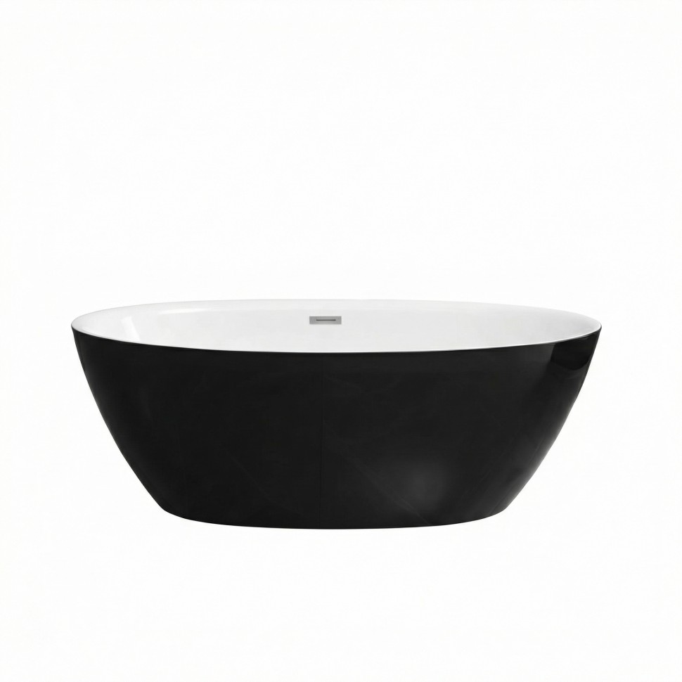 Ванна отдельностоящая Grossman Classic GR-2503MB (170х87х58) цвет черный/белый матовый,1 место