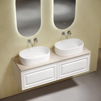 Столешница для ванной комнаты из керамогранита SANCOS Kreman 1400х460 без отверстия под смеситель, арт.TT140A2