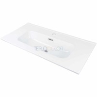 Керамическая раковина, впускаемая, с бортиком для смесителя - 80 cm