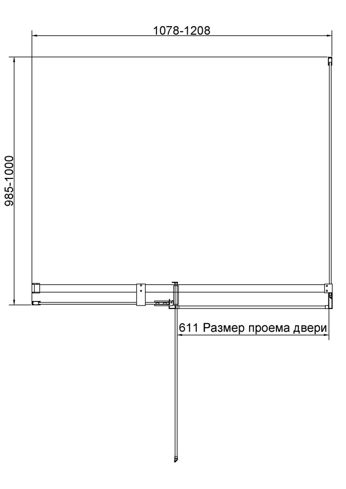Душевой уголок Экстенза (Extenza) VSR-4EX111210CL, 1100/1200*1000, хром, стекло прозрачное
