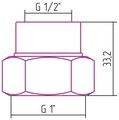 Комплект фитингов прямой (G 1" НГ х G 1/2" ВР) / 2 шт.