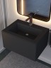 Раковина для ванной 66 см, Uperwood Parma Quartz, черная матовая, уголь