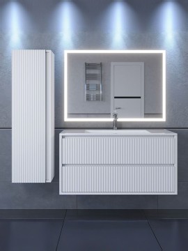 Тумба под раковину для ванной Uperwood Next Premium подвесная, 100 см, белая, 2 ящика