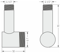 Уголок переходной (G 1&quot; НР х G 1/2&quot; НР)