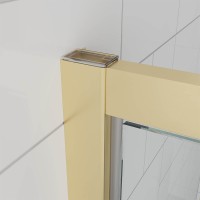 Душевой угол Veconi Ottimo P30SP G, 900х900х1900 золото брашинг, стекло прозрачное