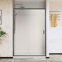 Душевая дверь City VDS-5CT140CLGM, 1400, вороненая сталь, стекло прозрачное