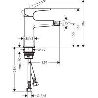 Смеситель для биде Hansgrohe Metropol со сливным клапаном Push-Open 32520670, черный матовый