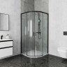 Душевое ограждение Ambassador Queen 11011202Black (100х100х200) четверть круга,черный,стекло прозрачное,раздвижная,1 место