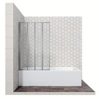Шторка для ванны Ambassador Bath Screens 16041111L (100х140) хром,стекло прозрачное,складная,1 место