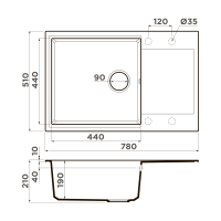 Кухонная мойка Omoikiri Daisen 78-LB-BL Artgranit/черный
