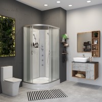 Душевая кабина Niagara Classic NG-3312-14RBKG (120х80х200) низкий поддон(13см),стекло матовое,3 места