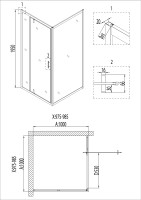 Душевое ограждение Niagara Nova NG-6602-08 (100х100х195) квадрат,хром,дверь распашная,стекло прозрачное,1 место