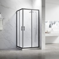 Душевой угол Veconi Rovigo RV-27B, 1000х900х1900, черный, стекло прозрачное