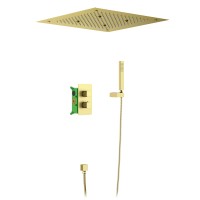 Душевая система встроенная с термостатом Timo Petruma SX-5029/17SM золото матовое
