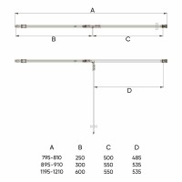 Душевая дверь Veconi Vianno VN-73RG/L, 800x1950, Золото брашинг, стекло дождь