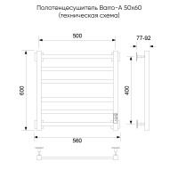 Полотенцесушитель электрический Barro-A, 50/60, золото матовое