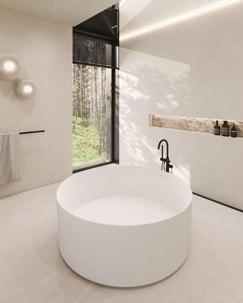 Ванна из искусственного камня ABBER Stein AS9679 белая матовая