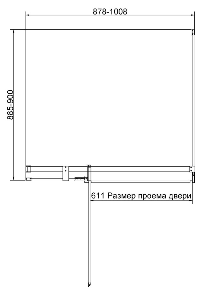 Душевой уголок Экстенза (Extenza) VSR-4EX901090CLGM, 900/1000*900, вороненая сталь, стекло прозрачное