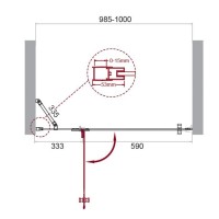Душевая дверь BelBagno KRAFT-60/40-C-Cr-L