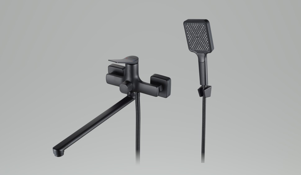 Смеситель для ванны с длинным изливом OSGARD MANEN BLACK 65223