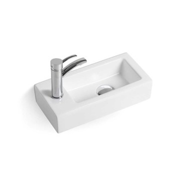 Раковина керамическая Vincea VBS-133L, 370*180*90, подвесная, цвет белый, левая