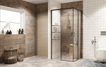 Душевое ограждение Ambassador Queen 11011203Black (90х90х200) квадрат,черный,стекло прозрачное,раздвижная,1 место