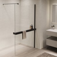 Душевая перегородка Walk-In VSW-1HR100CLB, 1000*2000, черный, стекло прозрачное