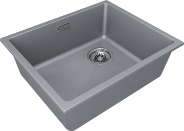 Мойка LUMI 55UNI-SKEW, IT-GRANIT, LU55SK-GRM, серый металлик, 555х440, Paulmark