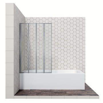 Шторка для ванны Ambassador Bath Screens 16041111R (100х140) хром,стекло прозрачное,складная,1 место
