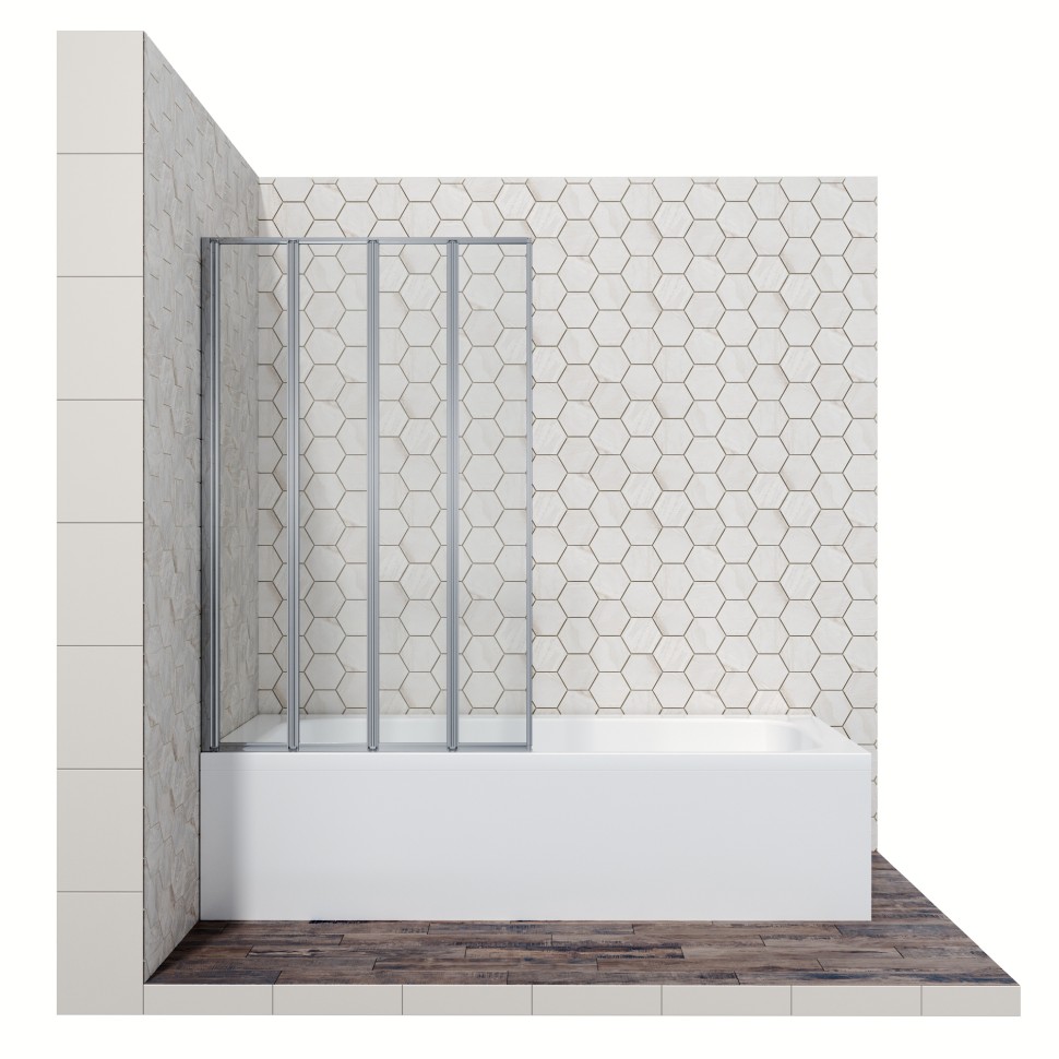 Шторка для ванны Ambassador Bath Screens 16041111R (100х140) хром,стекло прозрачное,складная,1 место