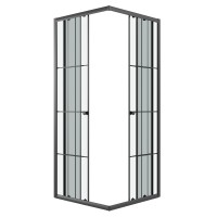 Душевое ограждение Niagara Eco NG-1009-14QKL (90х90х190) квадрат,раздвижное,черный,стекло клетка,1 место