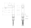 Смеситель для раковины с донным клапаном CEZARES SLIDER-LS-IN