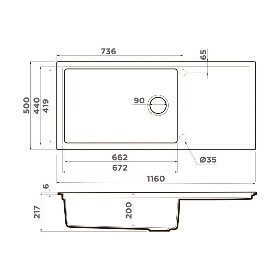 Кухонная мойка Omoikiri Sintesi 116-CN Artceramic/canyon