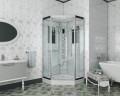 Душевая кабина Niagara Luxe NG-7717W (100x100х215) низкий поддон(15см),дверь распашная,стенки серебро,4 места