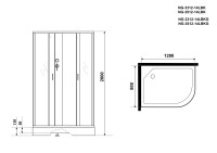 Душевая кабина Niagara Classic NG-3512-14LBKG (120х80х200) низкий поддон(13см),стекло тонированное,3 места