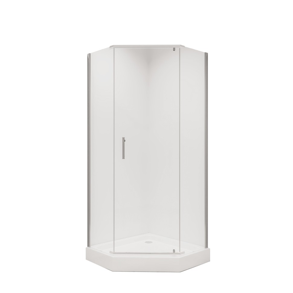Душевое ограждение Niagara Nova NG-6605-08 (90х90х195) трапеция,хром,дверь распашная,стекло прозрачное,1 место