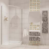 Душевое ограждение Niagara Nova NG-6605-08 (90х90х195) трапеция,хром,дверь распашная,стекло прозрачное,1 место